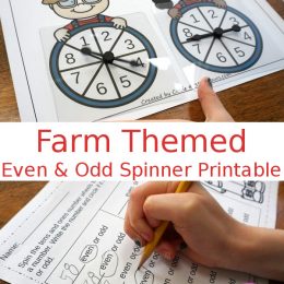 FREE Farm-Themed Even and Odd Spinning Printable