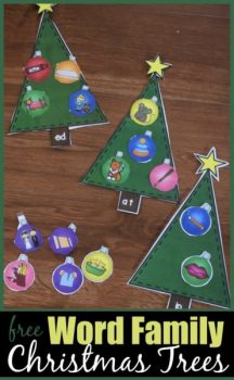 FREE Word Family Christmas Trees