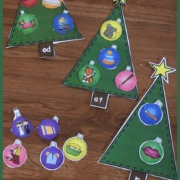 FREE Word Family Christmas Trees