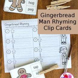 FREE Gingerbread Man Rhyming Clip Cards