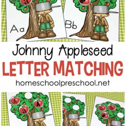 FREE Johnny Appleseed Letter Matching Game