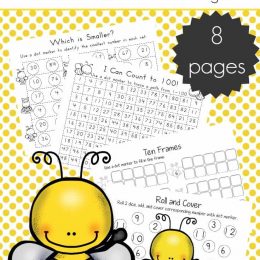 FREE Honey Bee-Themed Do-a-Dot Math Pages