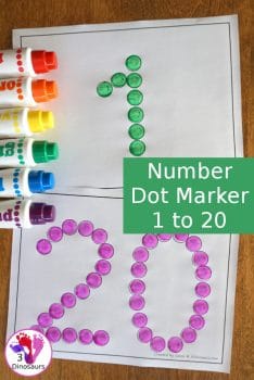 FREE Number Dot Marker Printables: 1 to 20