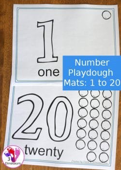 Number Playdough Mats For 1-20