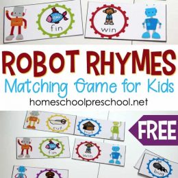 FREE Robot-Themed Rhyming Words Game