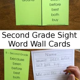 FREE Second Grade Sight Word Wall Cards