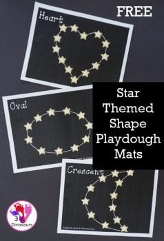 FREE Star-Themed Shape Playdough Mats