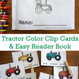FREE Tractor Color Clip Cards & Easy Reader