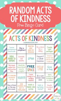 FREE Random Acts of Kindness Bingo Card