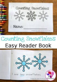 FREE Counting Snowflakes Easy Reader