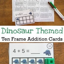 FREE Ten Frame Dinosaur Addition Cards