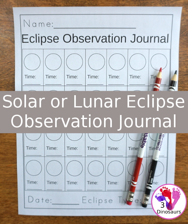 FREE Solar or Lunar Eclipse Observation Journal Free Homeschool Deals