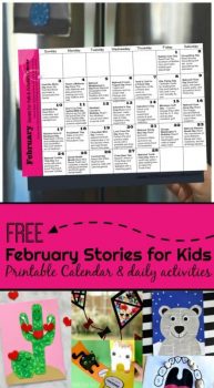 FREE February Stories for Kids + Activity Calendar