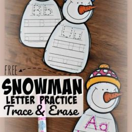 FREE Snowman Letter Practice Trace & Erase Activity