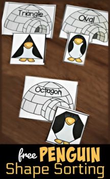 FREE Penguin Shape Sorting Activity