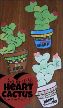 FREE Printable Cactus Heart Craft