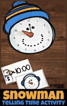 FREE Snowman Telling Time Activity