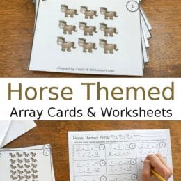 FREE Horse-Themed Array Cards with Matching Worksheets