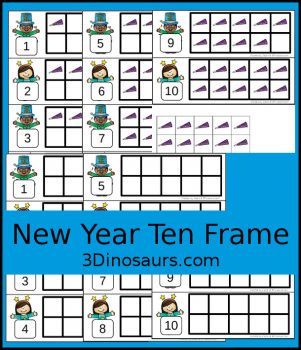 FREE New Year's-Themed Ten Frame Cards