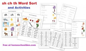 FREE Sh Ch Th Word Sort Activities