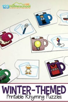 FREE Winter Rhyming Puzzles