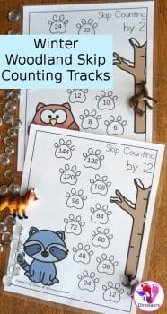 FREE Skip Counting with Winter Woodland Tracks