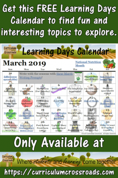 FREE March Learning Days Calendar 