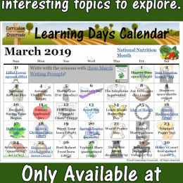 FREE March Learning Days Calendar