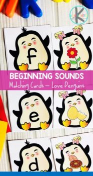 FREE Penguin Beginning Sounds Matching Cards