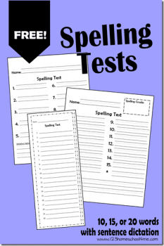 FREE Blank Spelling Test Printables