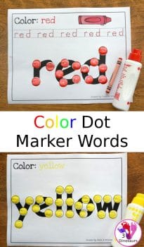 FREE Color Words Dot Marker Pages