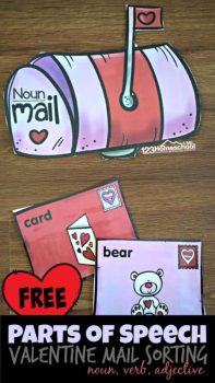 FREE Parts of Speech Valentine Mail Activity