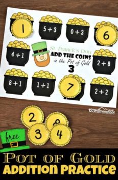 FREE Pot of Gold Addition Practice (within 10, 20, & 30)