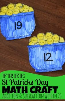 FREE St. Patrick's Day Math Craft (+ and -)