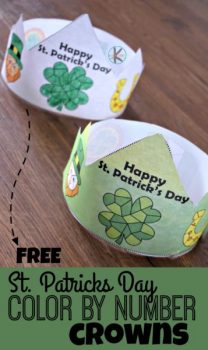 FREE St. Patrick's Day Color by Number Crowns