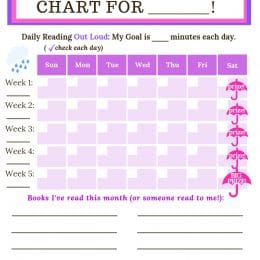 FREE April Reading Reward Chart