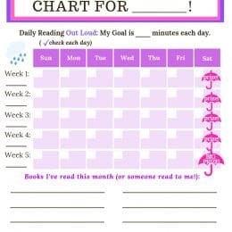 FREE April Reading Reward Chart