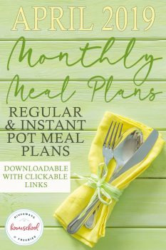 FREE April 2019 Meal Plans