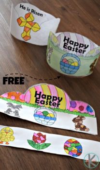 FREE Easter Color-by-Number Crowns