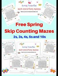 FREE Spring Skip Counting Mazes