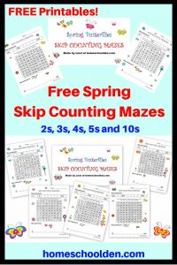 FREE Spring Skip Counting Mazes