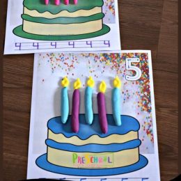 FREE Birthday Cake Playdough Mats