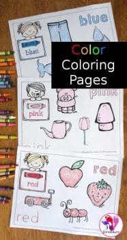 FREE Color Words Coloring Pages