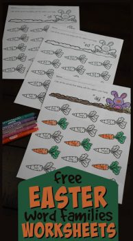 FREE Easter Word Families Worksheets