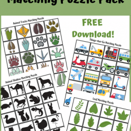 FREE Preschool Matching Puzzle Pack