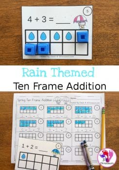 FREE Raindrop Ten Frame Addition Cards