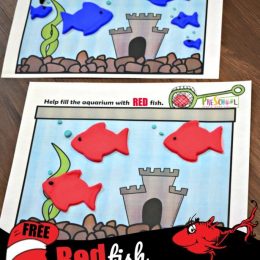 FREE Red Fish Blue Fish Playdough Mats