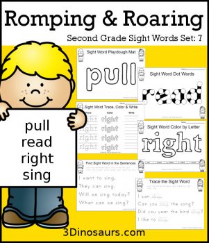 FREE Romping & Roaring 2nd Grade Sight Word Set 7