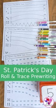 FREE St. Patrick's Day Roll & Trace Prewriting Activity