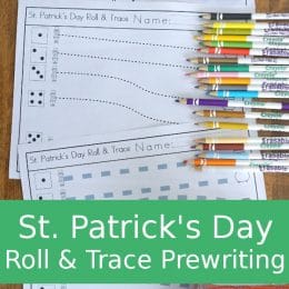 FREE St. Patrick's Day Roll & Trace Prewriting Activity